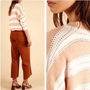 FRNCH Paris Nadiege Striped Boxy Sweater M/L NWT w/ FLAW